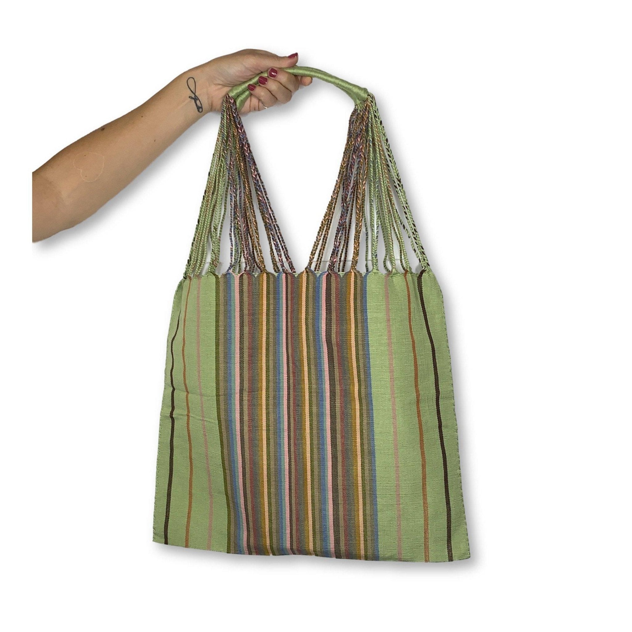 Poppy Woven Striped Tote | Hammock Bag - Mexico Bags La Vie Bien Poppy Woven Striped Tote | Hammock Bag - Mexico