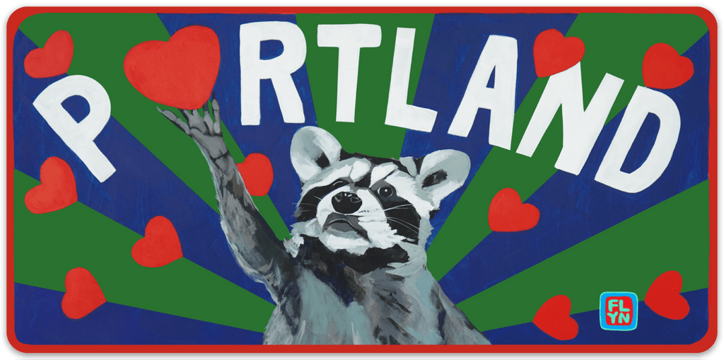 Portland Raccoon sticker by FLYNhats