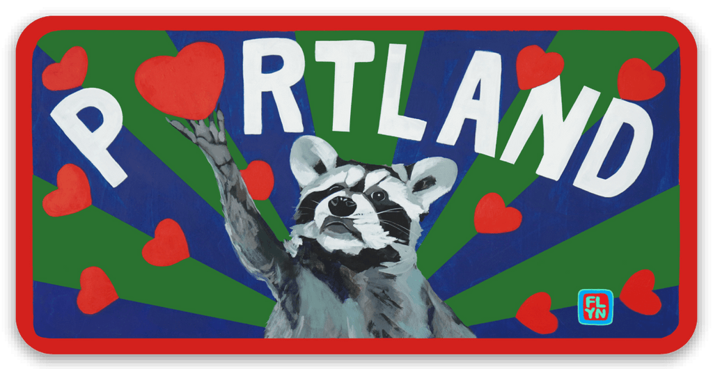 Portland Raccoon sticker by FLYNhats