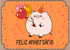 Portuguese piggy flat Birthday Card "Feliz Aniversário" Cute Party Pig Flat Greeting Card (Envelopes Included) Paper products La Vie Bien Portuguese piggy flat Birthday Card "Feliz Aniversário" Cute Party Pig Flat Greeting Card (Envelopes Included)