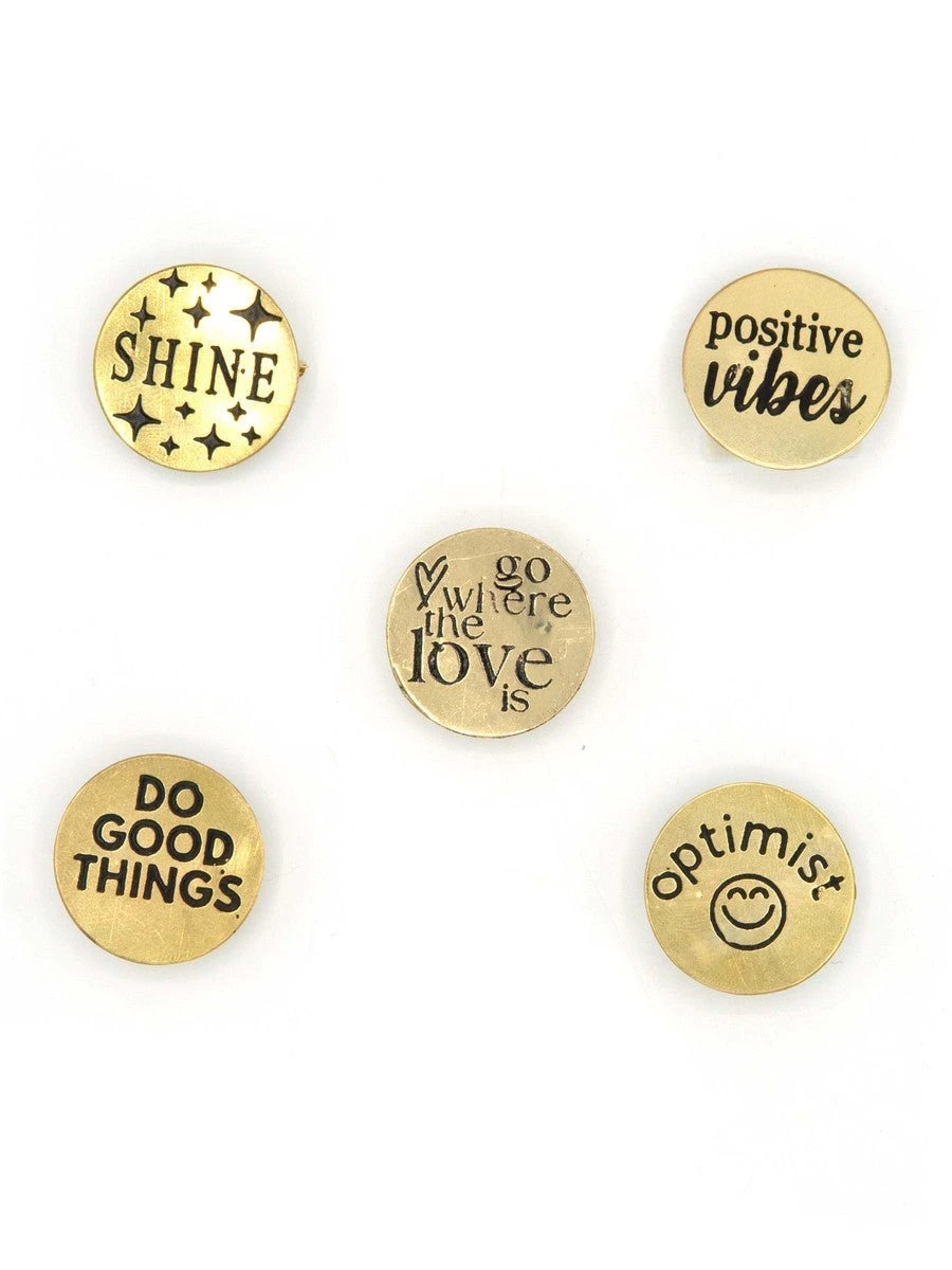 Positivity Pins - Recycled Brass by Fair Anita