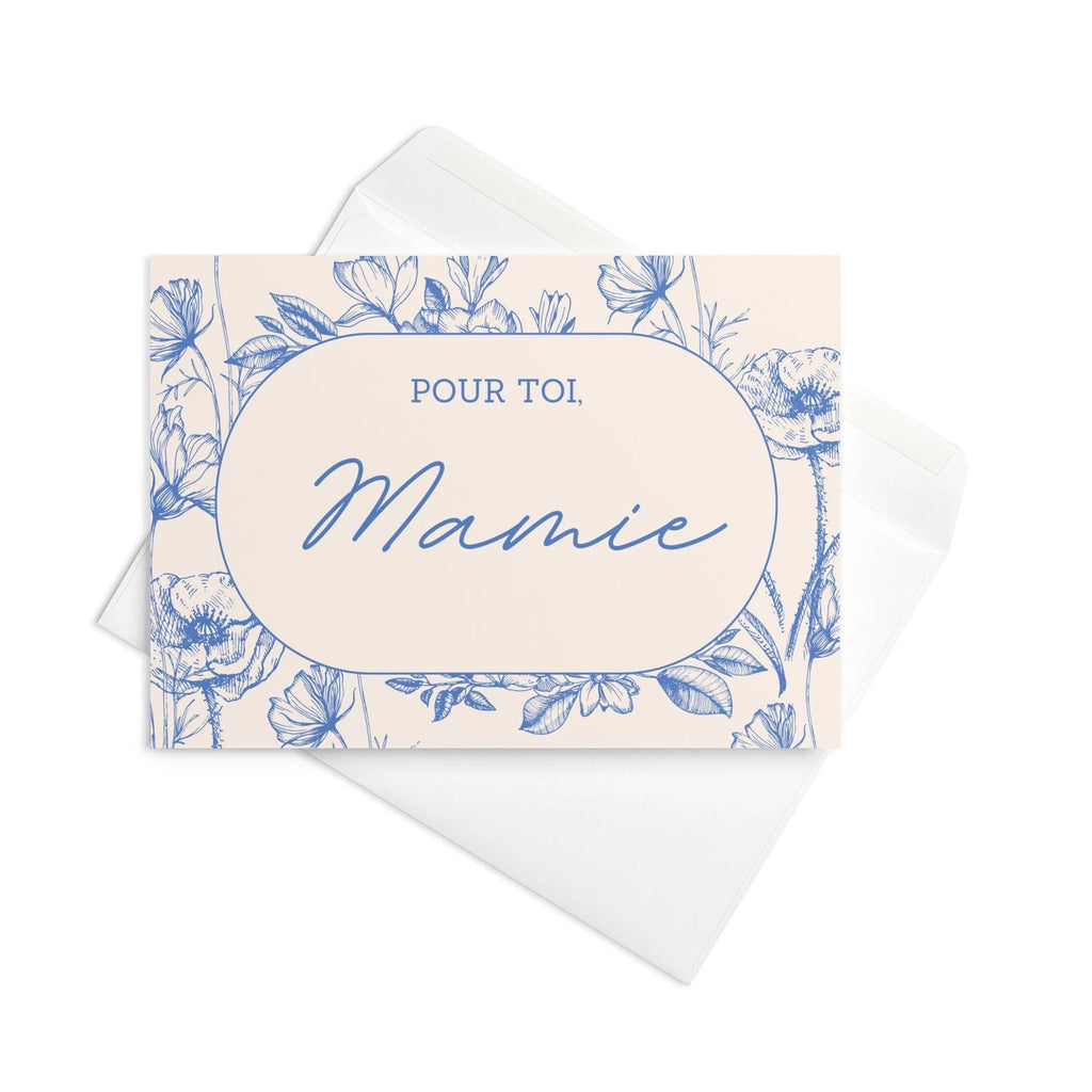 Pour toi, mamie French grandma birthday Greeting card with envelope for special occasions by La Vie Bien