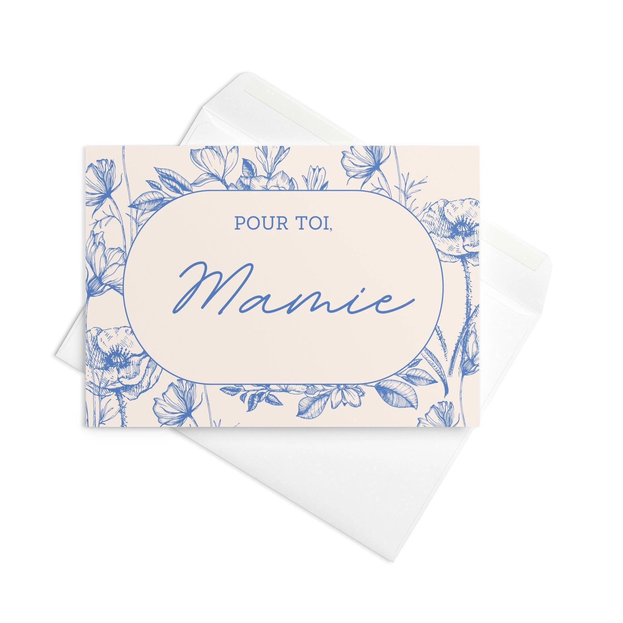 Pour toi, mamie French grandma birthday Greeting card with envelope for special occasions by La Vie Bien