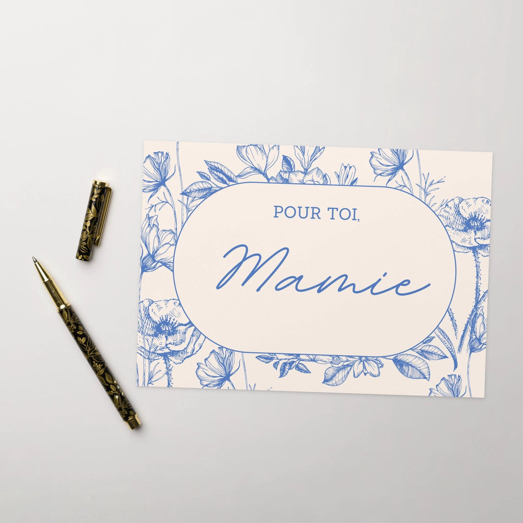 Pour toi, mamie French grandma birthday Greeting card with envelope for special occasions by La Vie Bien