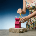 Power Up Retro Arcade Style Pen Pot | Pencil Cup in Hot Pink Desk Accessories La Vie Bien Power Up Retro Arcade Style Pen Pot | Pencil Cup in Hot Pink