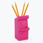 Power Up Retro Arcade Style Pen Pot | Pencil Cup in Hot Pink Desk Accessories La Vie Bien Power Up Retro Arcade Style Pen Pot | Pencil Cup in Hot Pink