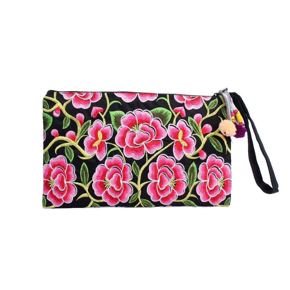 Prani Embroidered Hmong Wristlet - Thailand Bags La Vie Bien Prani Embroidered Hmong Wristlet - Thailand