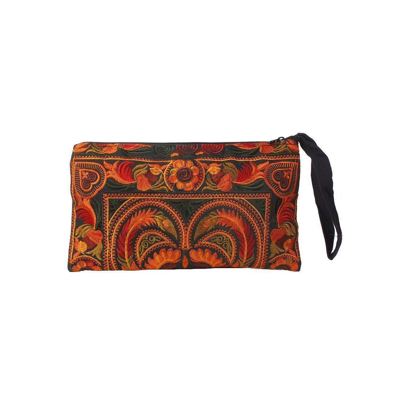 Prani Embroidered Hmong Wristlet - Thailand Bags La Vie Bien Prani Embroidered Hmong Wristlet - Thailand