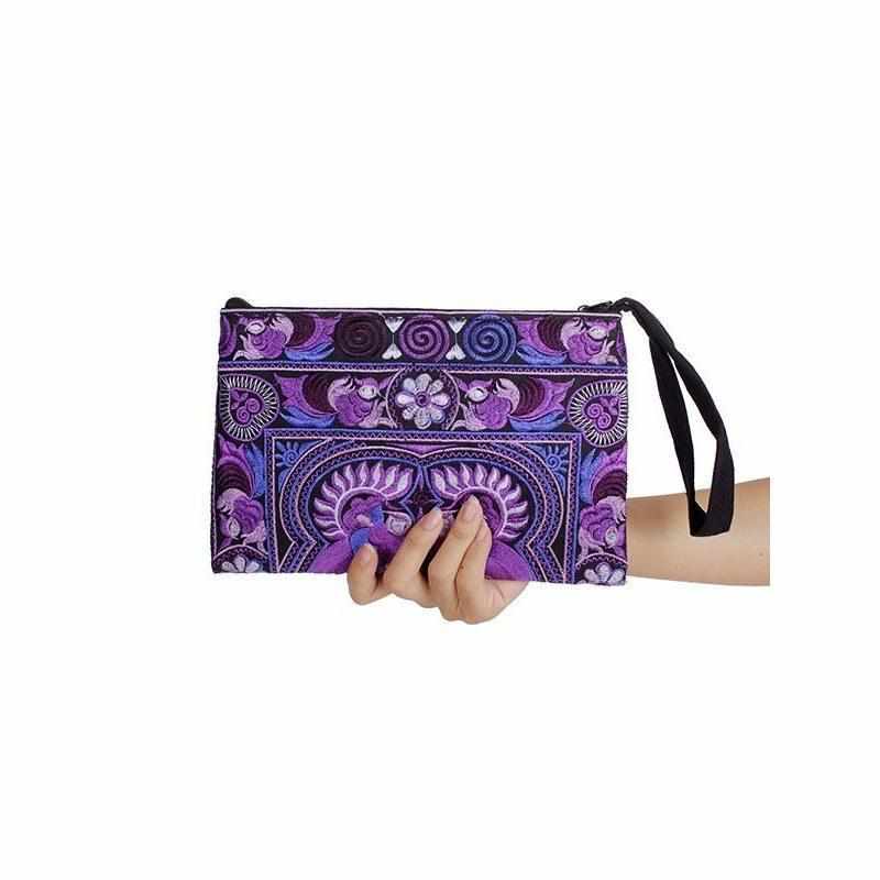 Prani Embroidered Hmong Wristlet - Thailand Bags La Vie Bien Prani Embroidered Hmong Wristlet - Thailand