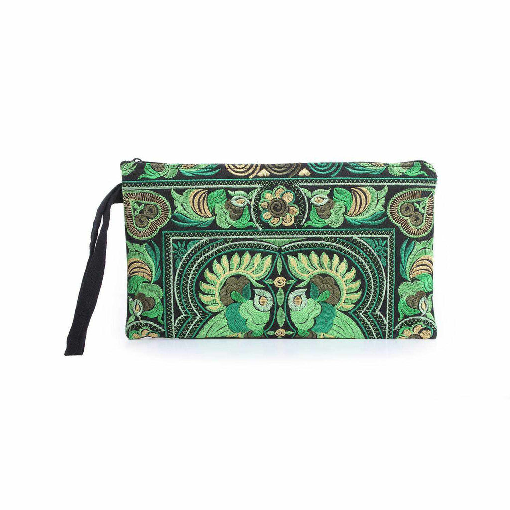 Prani Embroidered Hmong Wristlet - Thailand Bags La Vie Bien Prani Embroidered Hmong Wristlet - Thailand