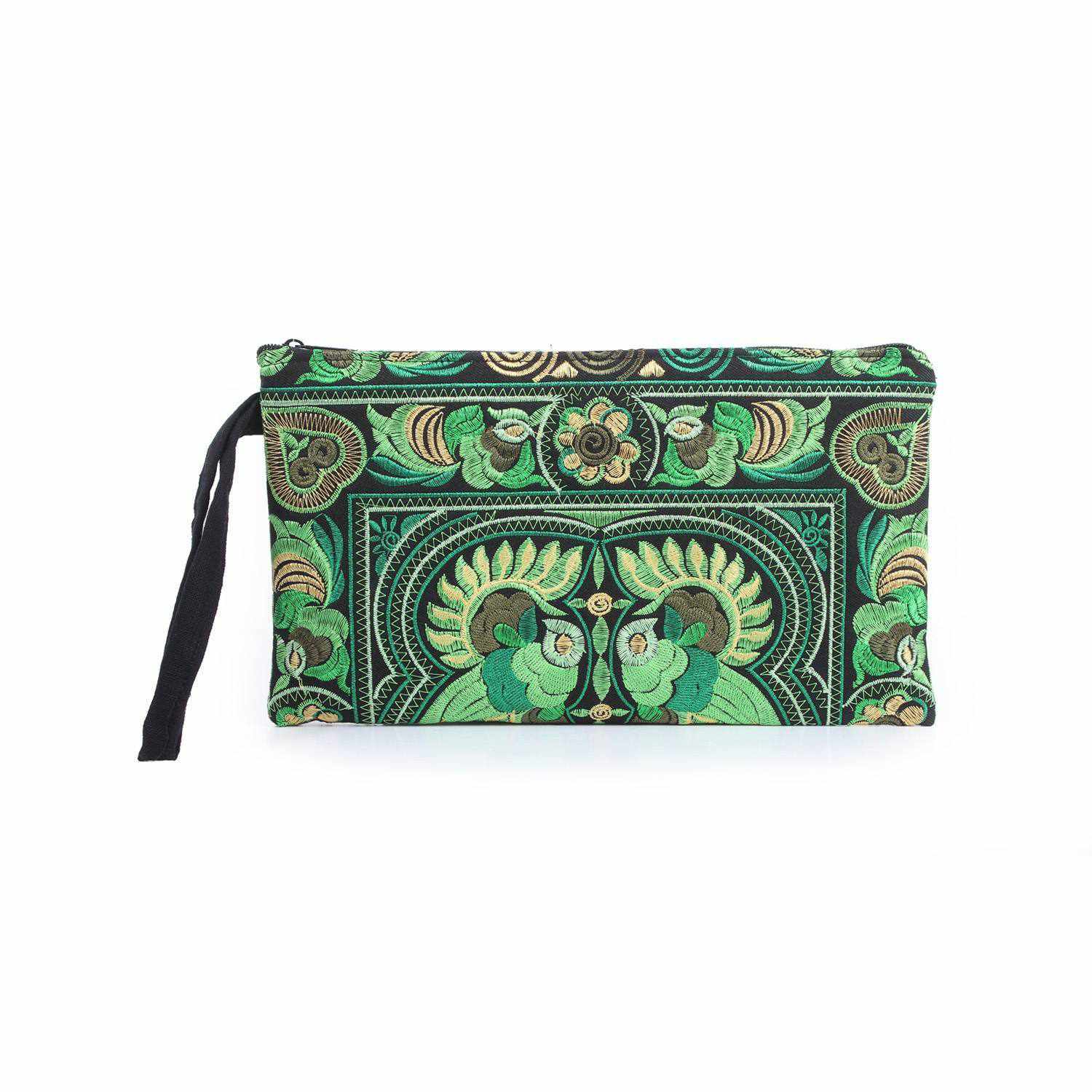 Prani Embroidered Hmong Wristlet - Thailand Bags La Vie Bien Prani Embroidered Hmong Wristlet - Thailand