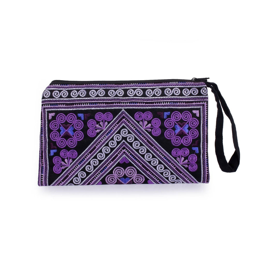 Prani Embroidered Hmong Wristlet - Thailand Bags La Vie Bien Prani Embroidered Hmong Wristlet - Thailand