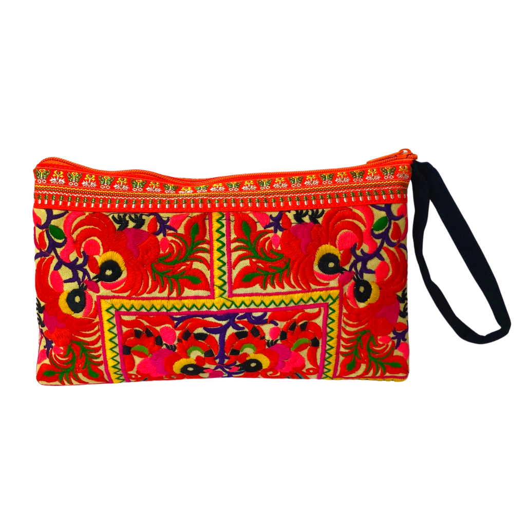 Prani Embroidered Hmong Wristlet - Thailand Bags La Vie Bien Prani Embroidered Hmong Wristlet - Thailand