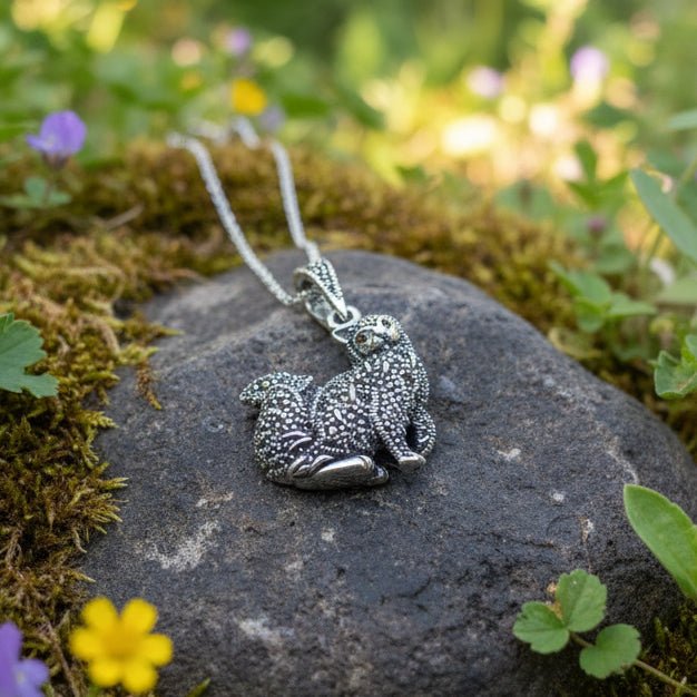 Precious Marcasite Cat Necklace in Sterling Silver Pendant La Vie Bien Precious Marcasite Cat Necklace in Sterling Silver