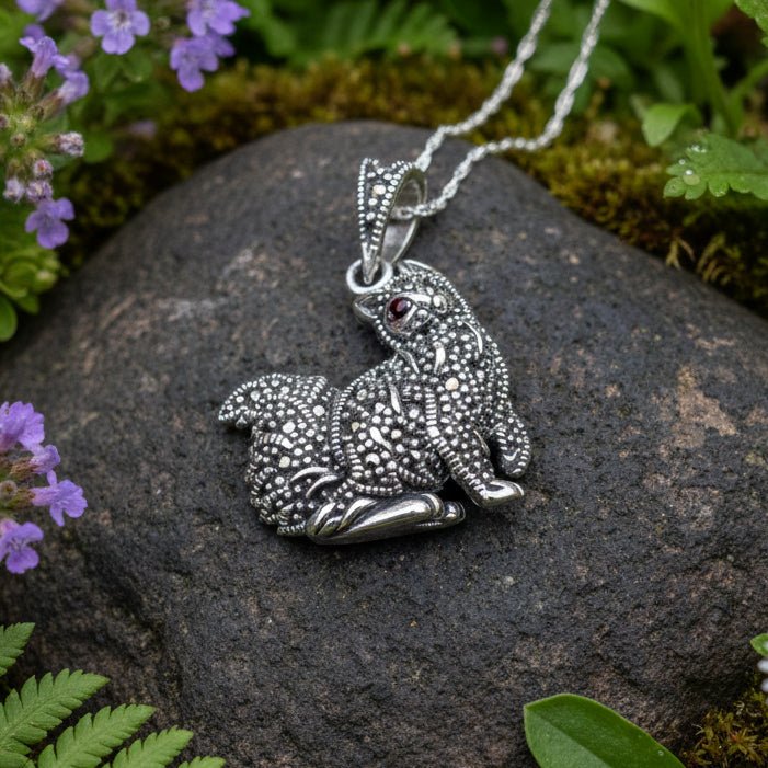 Precious Marcasite Cat Necklace in Sterling Silver Pendant La Vie Bien Precious Marcasite Cat Necklace in Sterling Silver