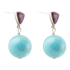 Prescott Purple Turquoise Sterling Silver Drop Earrings by Barse Jewelry