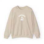 Present AF embroidered Crewneck Sweatshirt — Mindful Meditation Graphic Crew by Printify