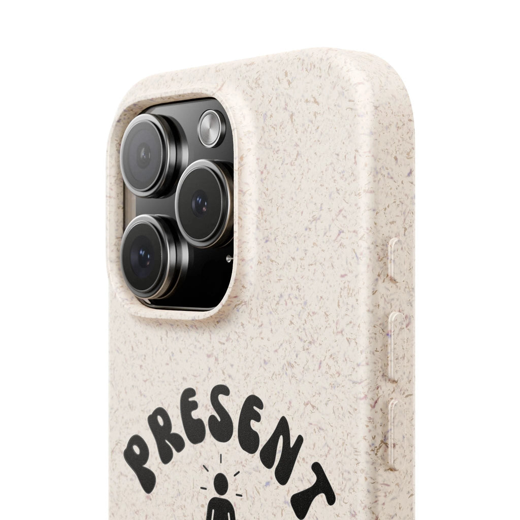 Present AF eco friendly meditation phone case, biodegradable iPhone Samsung cell cover by Printify