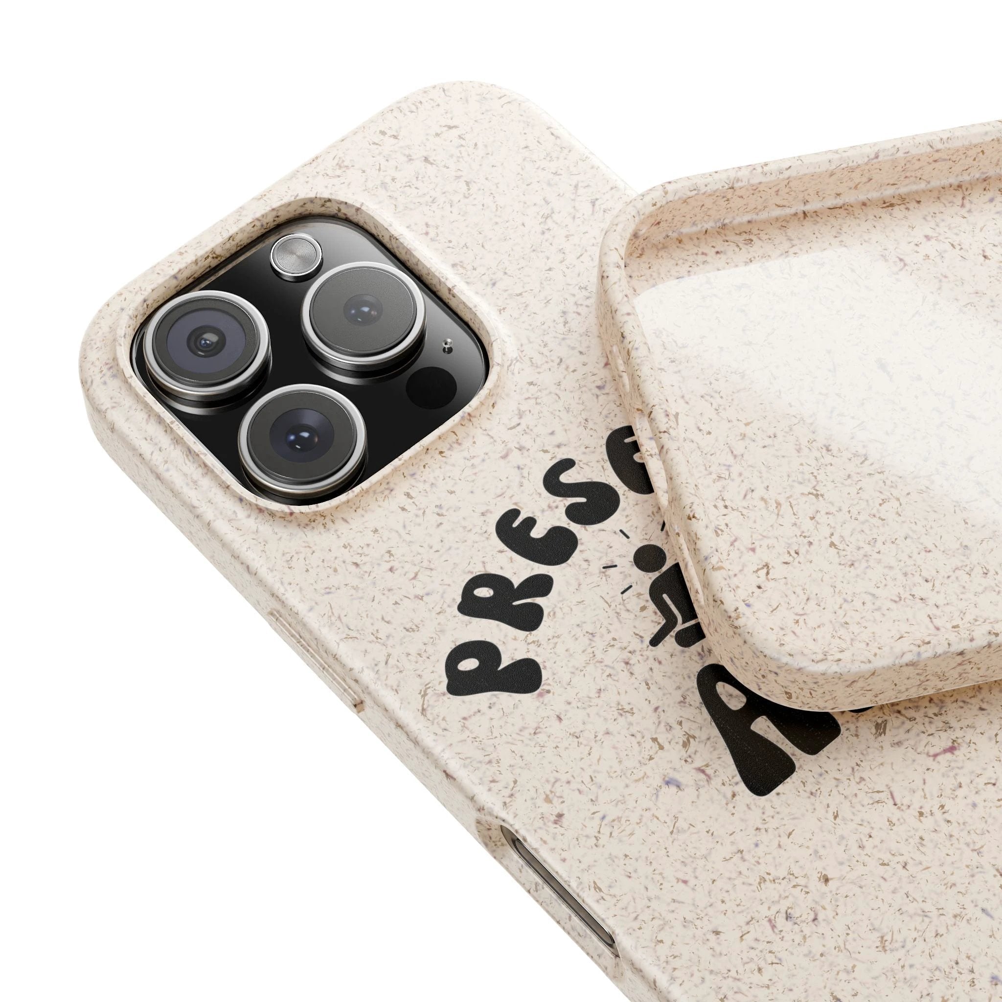 Present AF eco friendly meditation phone case, biodegradable iPhone Samsung cell cover by Printify