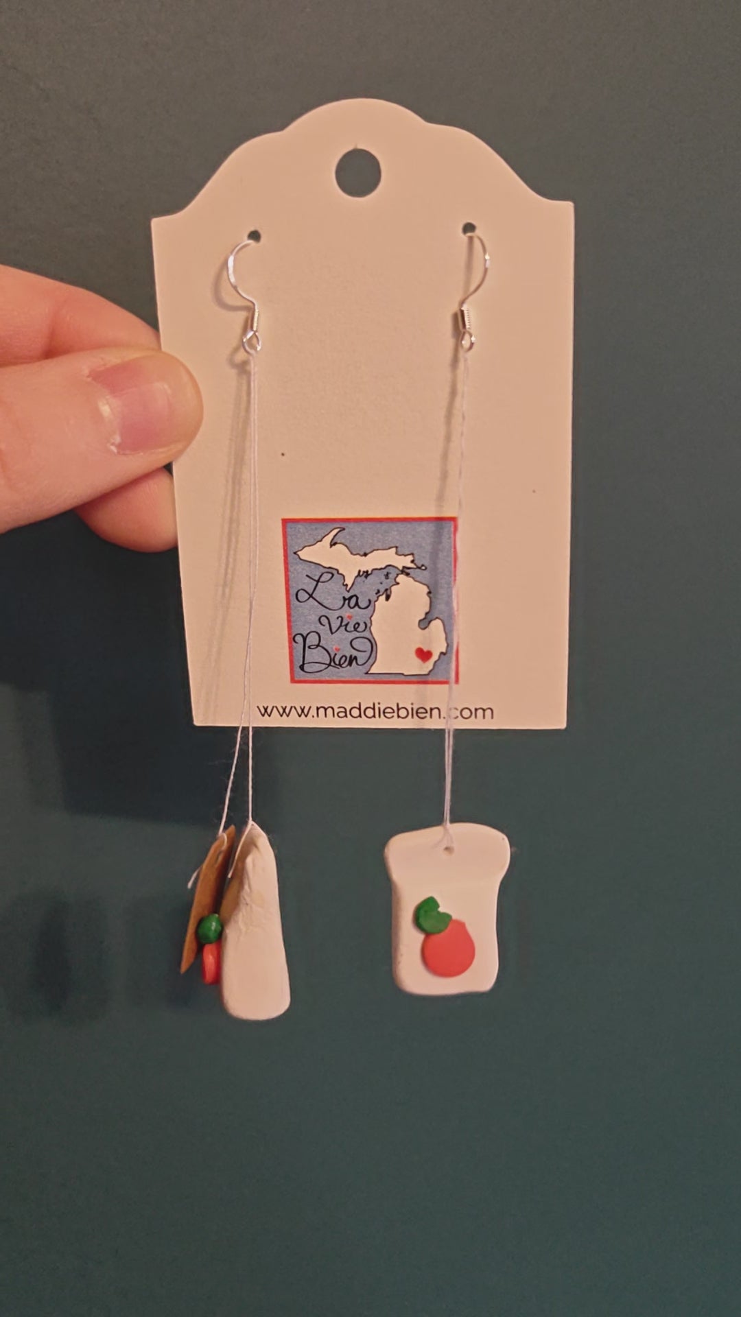 Spiced orange tea bag earrings - handmade with polymer clay