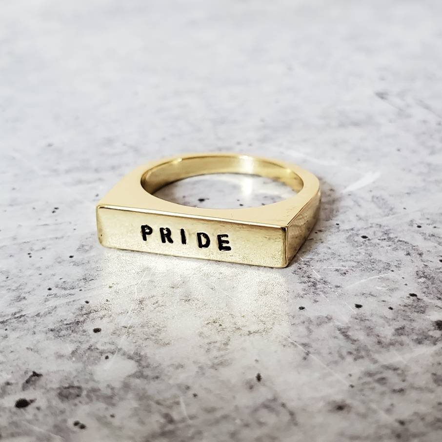 PRIDE LGBTQIA+ Flat Top Ring Finger Rings La Vie Bien PRIDE LGBTQIA+ Flat Top Ring