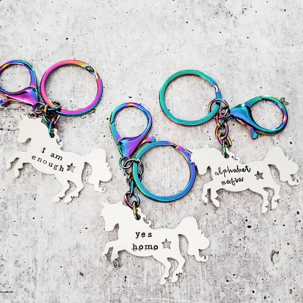 PRIDE Unicorn Keychain Key Chains La Vie Bien PRIDE Unicorn Keychain