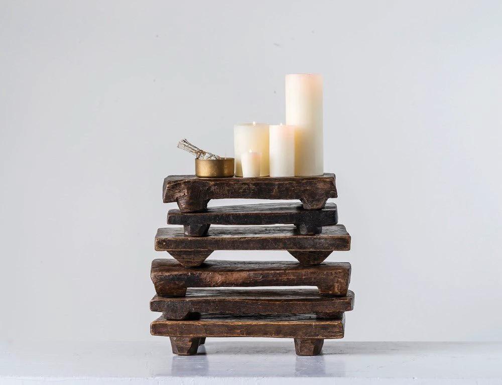 Primitive Wood Stackable Pedestal by White Cliff Studio