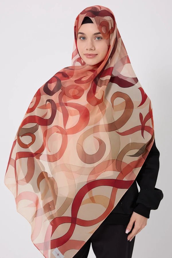 Printed Chiffon Hijab - Shape of Thoughts La Vie Bien Printed Chiffon Hijab - Shape of Thoughts