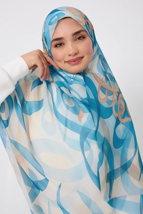 Printed Chiffon Hijab - Shape of Thoughts La Vie Bien Printed Chiffon Hijab - Shape of Thoughts