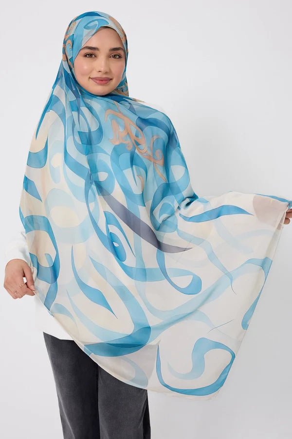 Printed Chiffon Hijab - Shape of Thoughts La Vie Bien Printed Chiffon Hijab - Shape of Thoughts