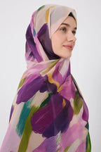 Printed Chiffon Hijab - Summer Iris La Vie Bien Printed Chiffon Hijab - Summer Iris