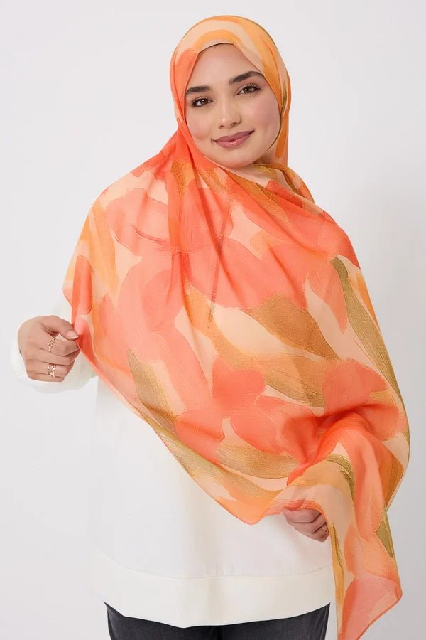Printed Chiffon Hijab - Summer Iris La Vie Bien Printed Chiffon Hijab - Summer Iris