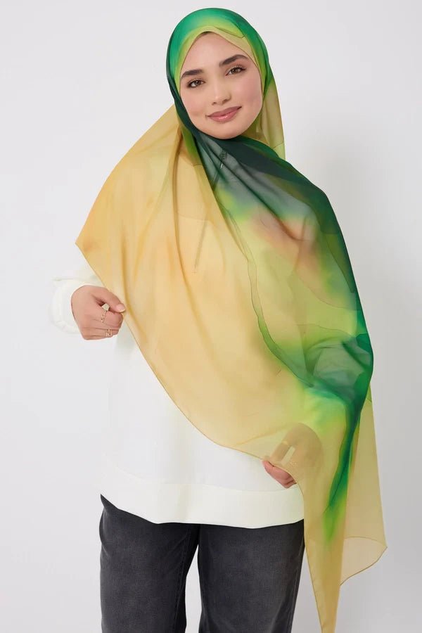 Printed Chiffon Hijab - Where I Begin La Vie Bien Printed Chiffon Hijab - Where I Begin