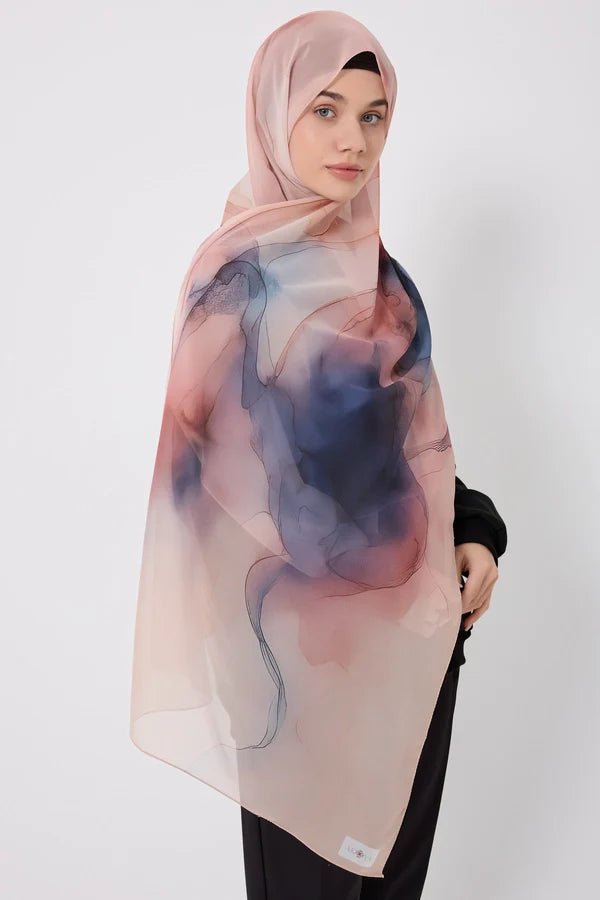 Printed Chiffon Hijab - Where I Begin La Vie Bien Printed Chiffon Hijab - Where I Begin