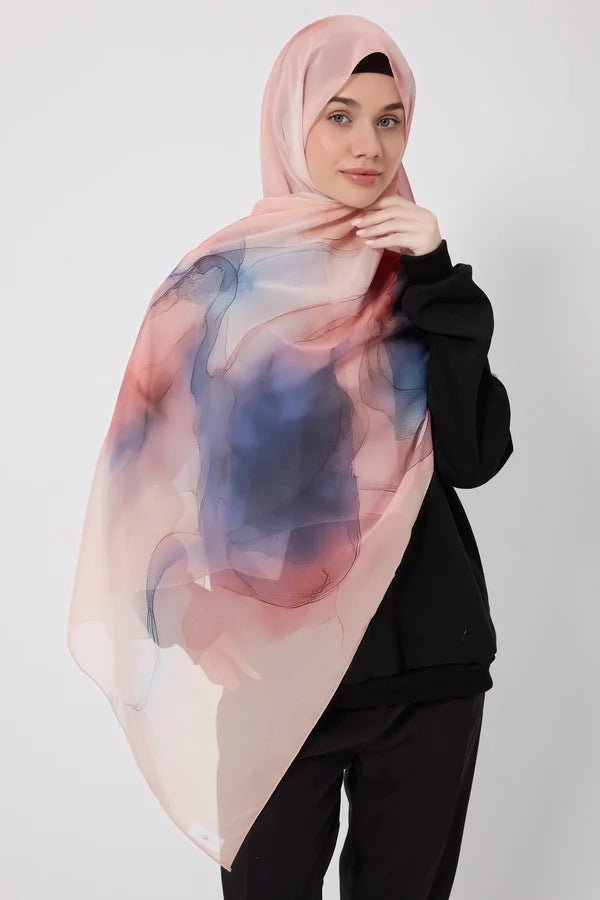 Printed Chiffon Hijab - Where I Begin La Vie Bien Printed Chiffon Hijab - Where I Begin