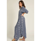 Printed Stripe Kimono Sleeve Maxi Dress [Available in Small and Large Only] by The Bullish Store