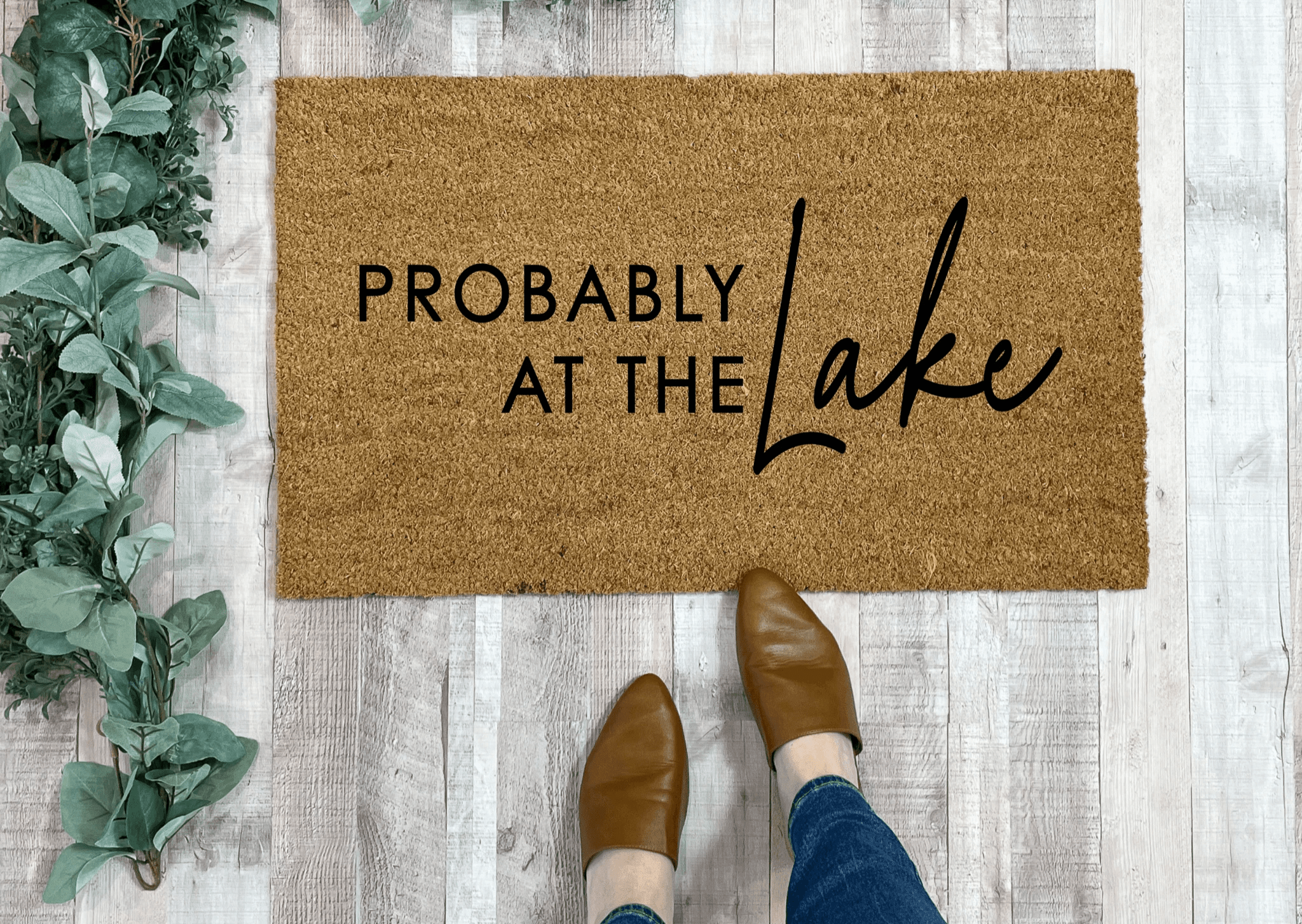 Probably at The Lake Welcome Mat by Nickel Designs Custom Doormats