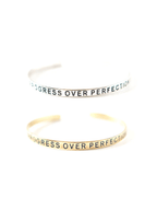 Progress Over Perfection Quote Cuff