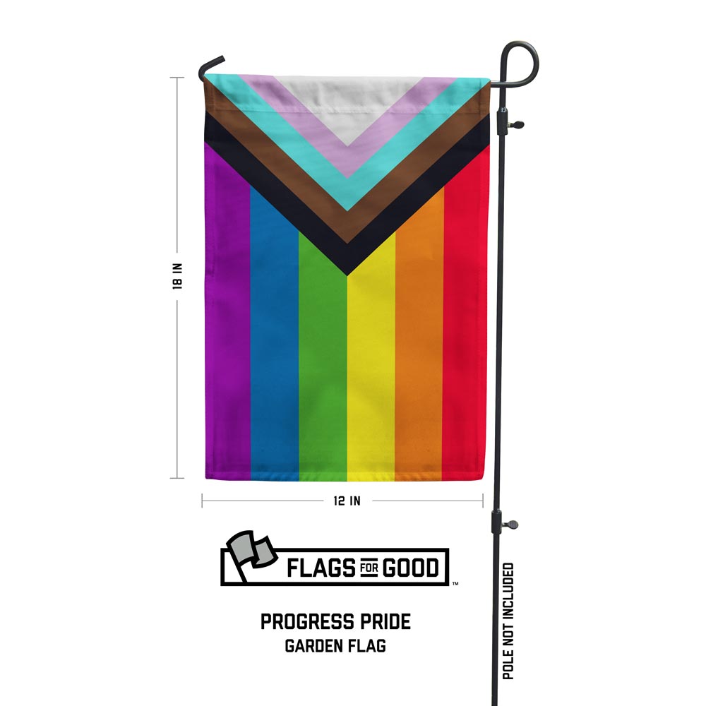 Progress Pride Garden Flag Garden Flag La Vie Bien Progress Pride Garden Flag