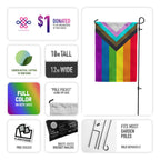Progress Pride Garden Flag Garden Flag La Vie Bien Progress Pride Garden Flag