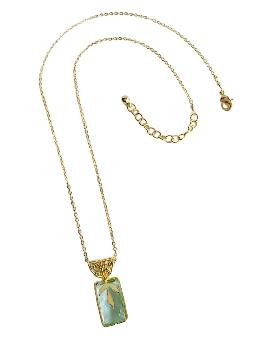 Promenade Glass Pendant Necklace by Fair Anita
