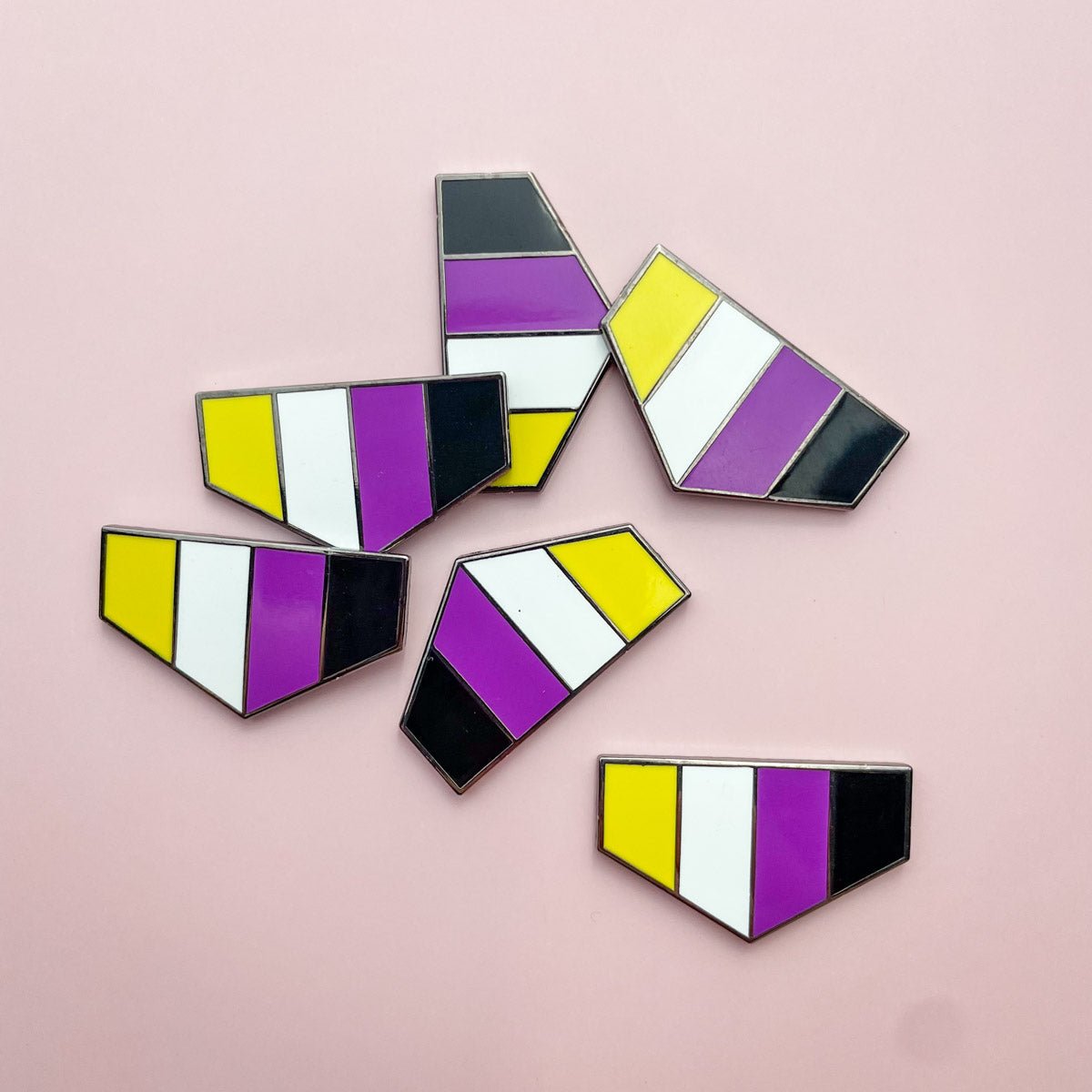 Pronoun + Flag Magnet Pin Badges (Bottom Flags Only) Enamel Pin La Vie Bien Pronoun + Flag Magnet Pin Badges (Bottom Flags Only)