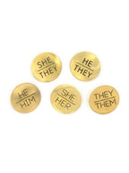 Pronoun Pins - Brass by Fair Anita