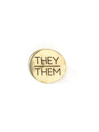 Pronoun Pins - Brass by Fair Anita