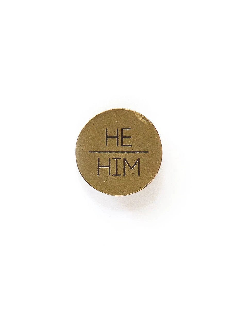 Pronoun Pins - Brass by Fair Anita