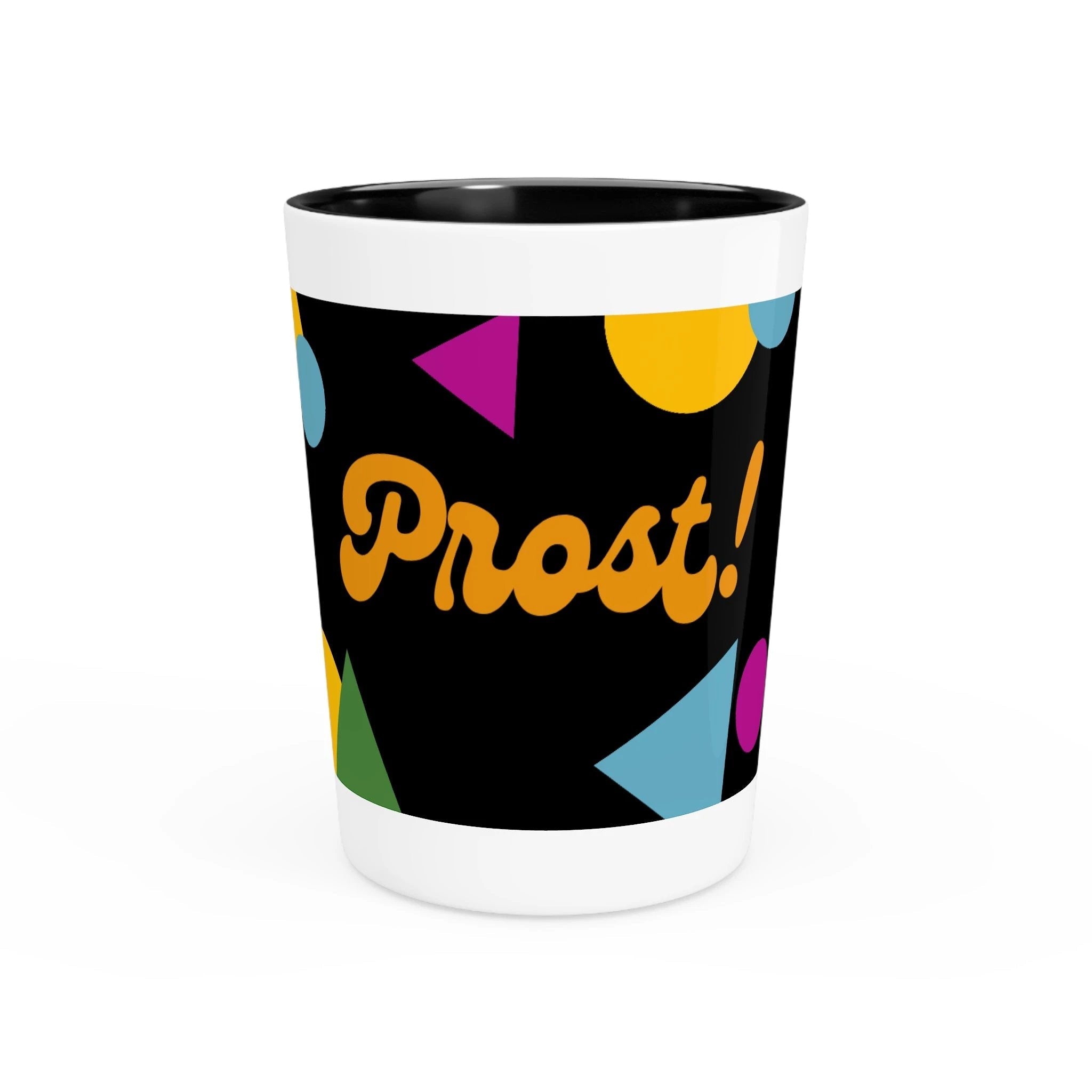Prost! German Shot Glass, Retro Geometric Party Design by Printify
