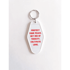 Protect your Peace Acrylic Retro Motel Keychain by Polished Prints