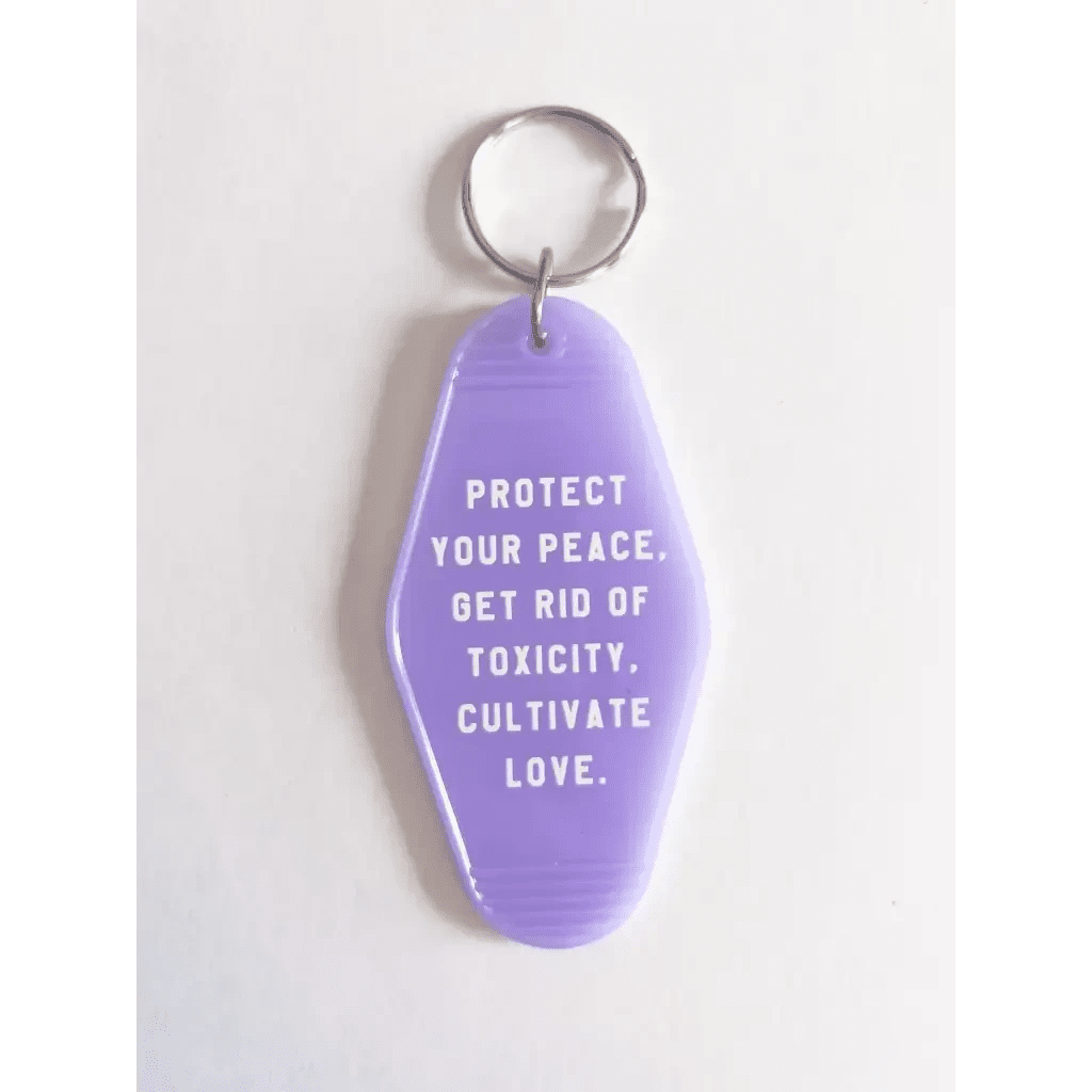 Protect your Peace Acrylic Retro Motel Keychain by Polished Prints