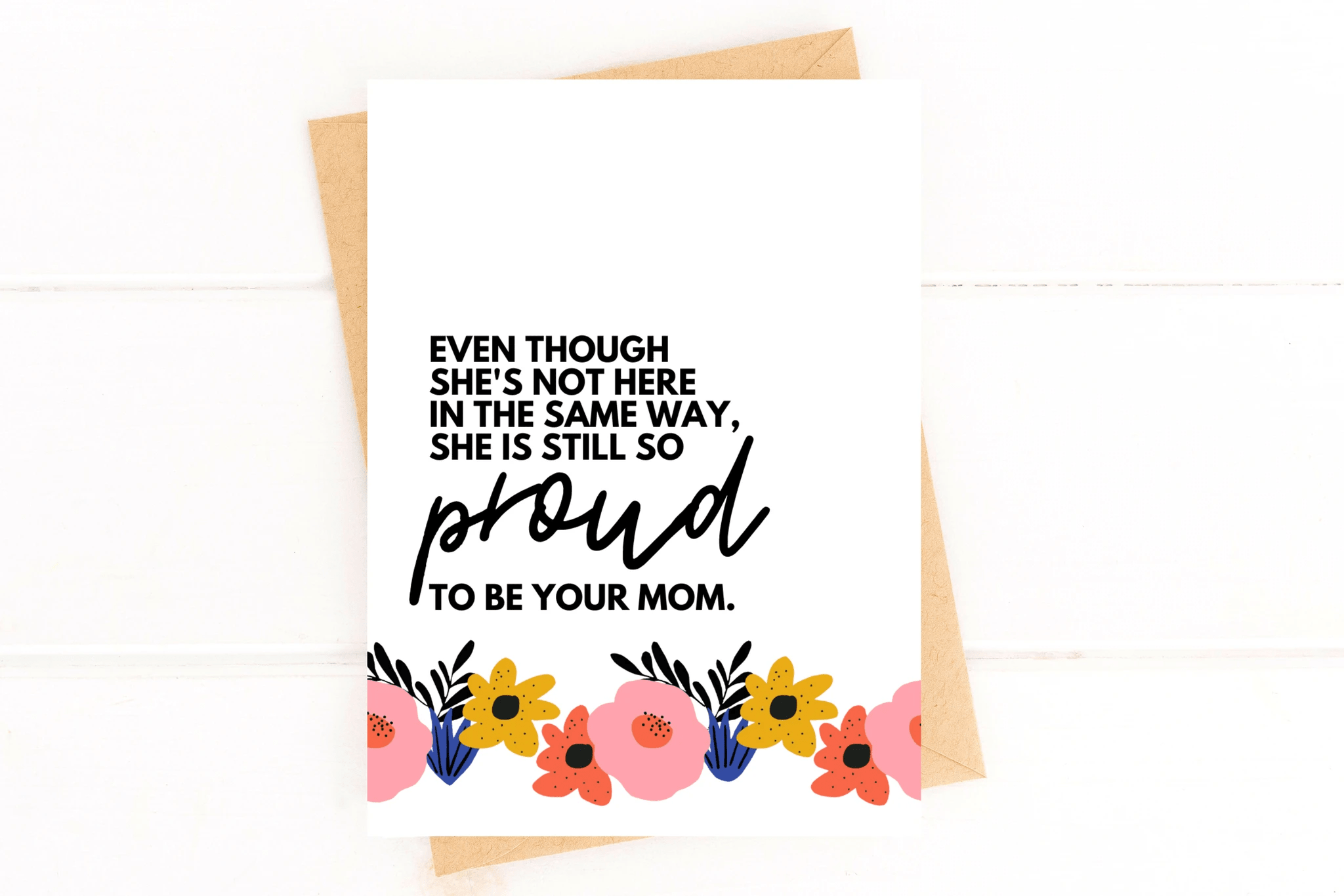 Proud to Be Your Mom Mother Loss Sympathy Mother's Day Card by Five Dot Post