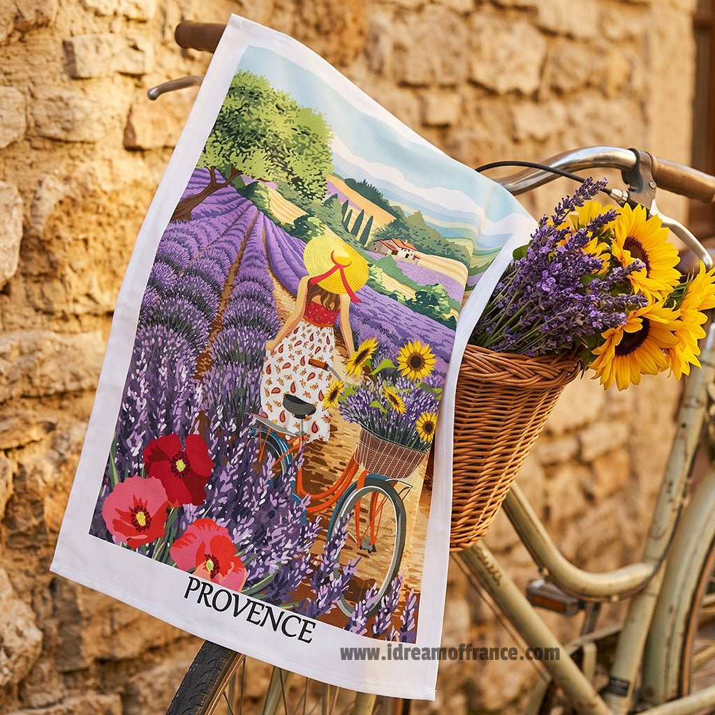 Provence Lavender Hills French Cotton Kitchen Towel by Label France Kitchen towel La Vie Bien Provence Lavender Hills French Cotton Kitchen Towel by Label France